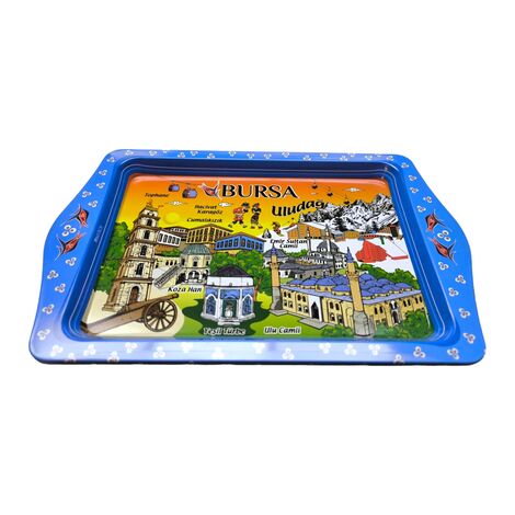 Wholesale Bursa Themed Mini Metal Tray (25*16 Cm) - 3