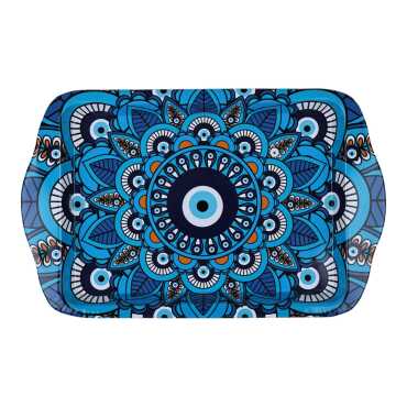 Wholesale Evil Eye Themed Mini Metal Tray (25*16 Cm) Double Sided Printed - 4