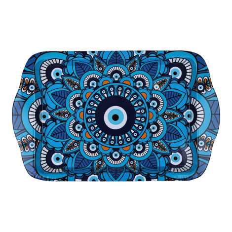 Wholesale Evil Eye Themed Mini Metal Tray (25*16 Cm) Double Sided Printed - 4