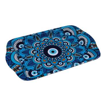 Wholesale Evil Eye Themed Mini Metal Tray (25*16 Cm) Double Sided Printed - 9