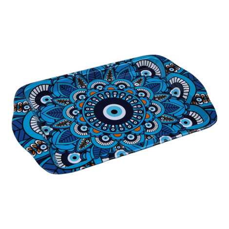 Wholesale Evil Eye Themed Mini Metal Tray (25*16 Cm) Double Sided Printed - 9