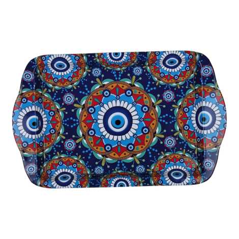Wholesale Evil Eye Themed Mini Metal Tray (25*16 Cm) Double Sided Printed - 5