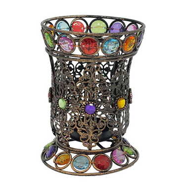 Myros - Metal Beady Candle Holder 75x75x120 mm