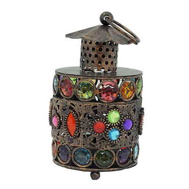 Myros - Metal Beady Hand Lamp Candle Holder 65x65x123 mm