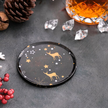 Myros - Metal black Coaster