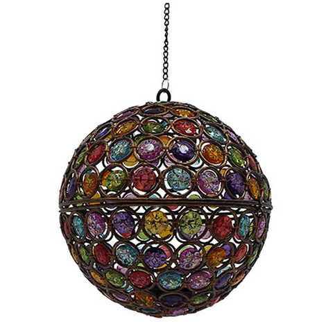 Metal Crystal Ball Candle Holder - 1
