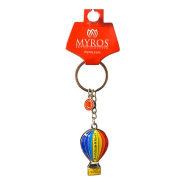 Myros - Metal Cappadocia Flagged Balloon Keychain