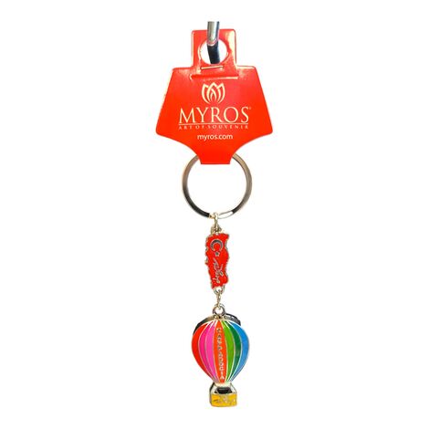 Metal Cappadocia Map Balloon Keychain