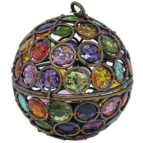 Metal Crystal Ball Candle Holder - 1