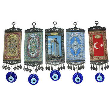 Myros - Metal Evil Eye Themed Zamac Wall Hanging Decor 10 cm