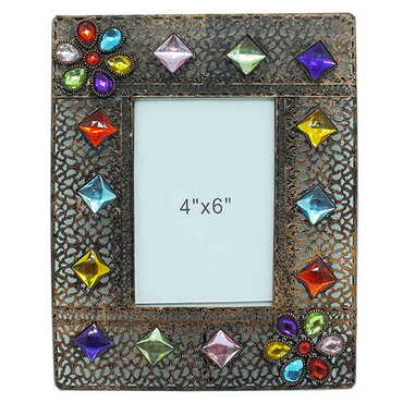 Myros - Metal Flower Beads Photo Frame 260x210 mm