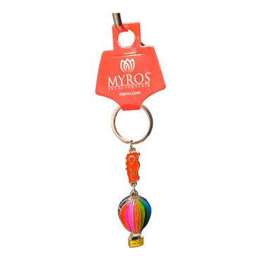 Metal Pamukkale Map Balloon Keychain - Thumbnail