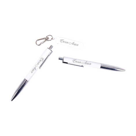 Metal White Swiss Army Knife Keychain Pen Set