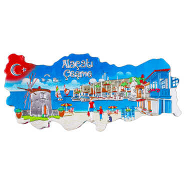 Metallic Map Refrigerator Magnet