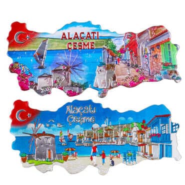 Metallic Map Refrigerator Magnet - 2