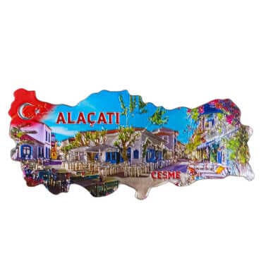 Metallic Map Refrigerator Magnet - 5