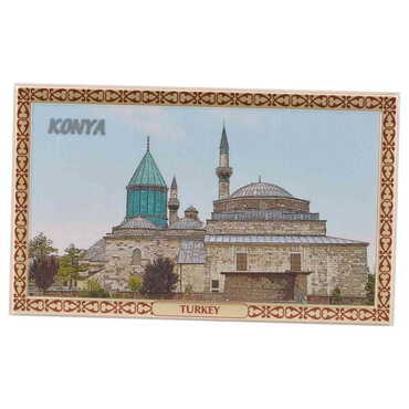 Myros - Toptan Mevlana Beyaz Gümüş Kaplama Tablo 78x125 mm