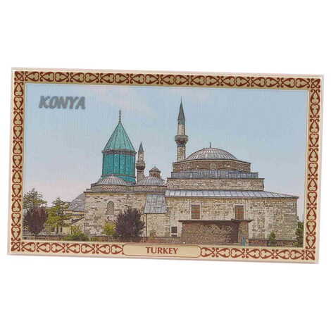 Toptan Mevlana Beyaz Gümüş Kaplama Tablo 78x125 mm