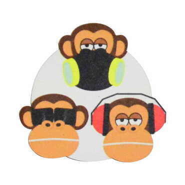 Monkey Themed Wooden Customised Badge Pin - Thumbnail