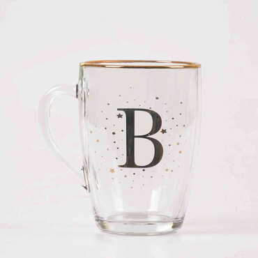 Monogram Glass Mug - Thumbnail