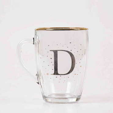 Monogram Glass Mug - Thumbnail