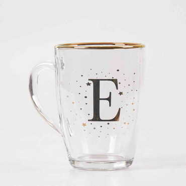 Monogram Glass Mug - Thumbnail