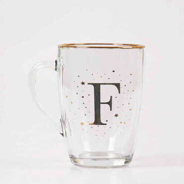 Monogram Glass Mug - Thumbnail