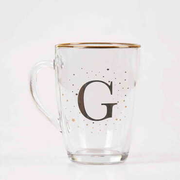 Monogram Glass Mug - Thumbnail