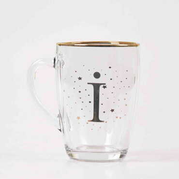 Monogram Glass Mug - Thumbnail