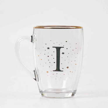 Monogram Glass Mug - Thumbnail