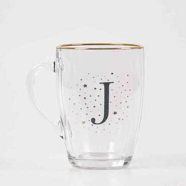 Monogram Glass Mug - Thumbnail