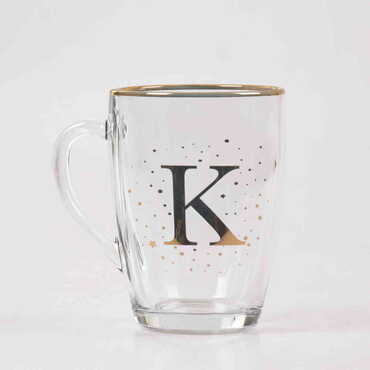 Monogram Glass Mug - Thumbnail