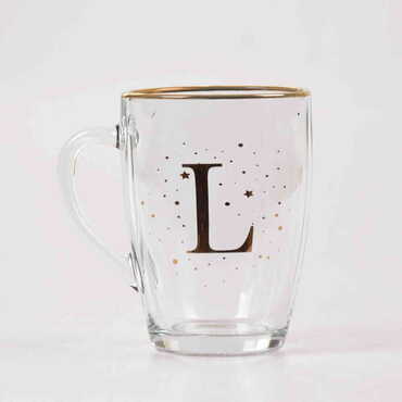 Monogram Glass Mug - Thumbnail