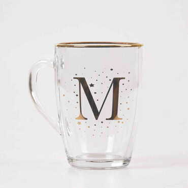 Monogram Glass Mug - Thumbnail