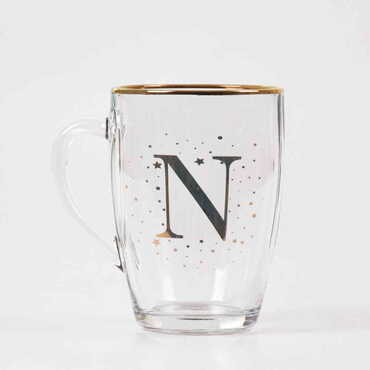 Monogram Glass Mug - Thumbnail