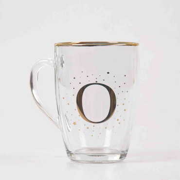 Monogram Glass Mug - Thumbnail