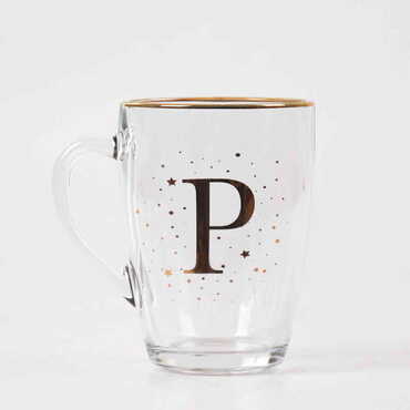 Monogram Glass Mug - Thumbnail