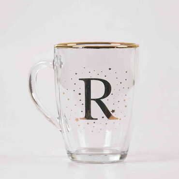 Monogram Glass Mug - Thumbnail