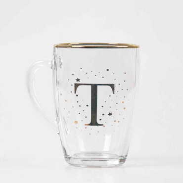 Monogram Glass Mug - Thumbnail