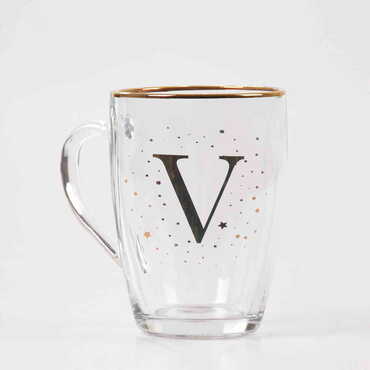 Monogram Glass Mug - Thumbnail