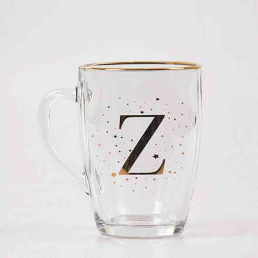 Monogram Glass Mug - Thumbnail