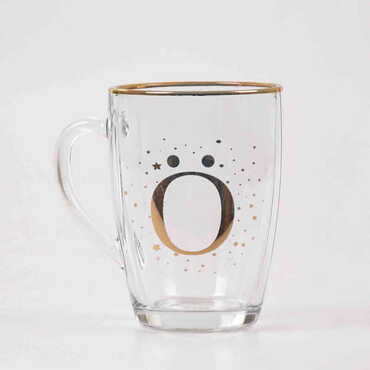 Monogram Glass Mug - Thumbnail