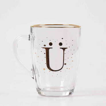 Monogram Glass Mug - Thumbnail