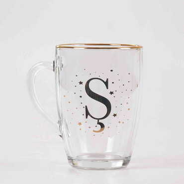 Monogram Glass Mug - Thumbnail