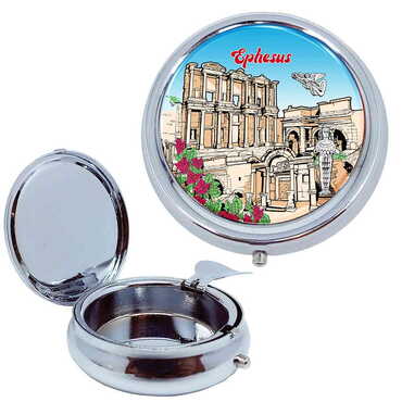 Myros - Museum Themed Customised Metal Epoxy Travel Pocket Ashtray 50x15 mm