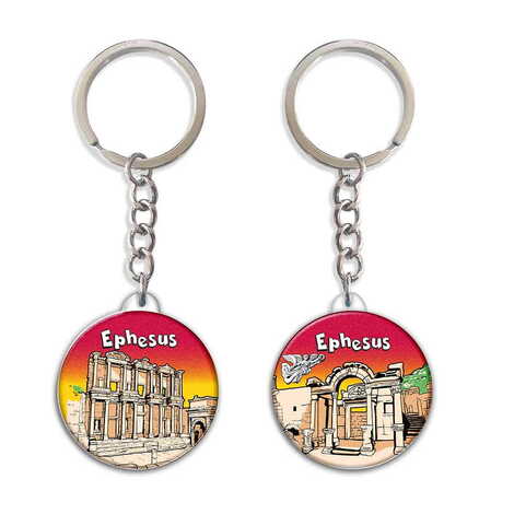 Museum Themed Customised UV Printed Plastic Base Square Keyring 38x100 mm - 1