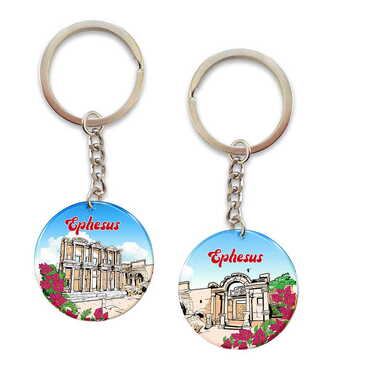 Museum Themed Double Face Printed Epoxy Keychain - Myros