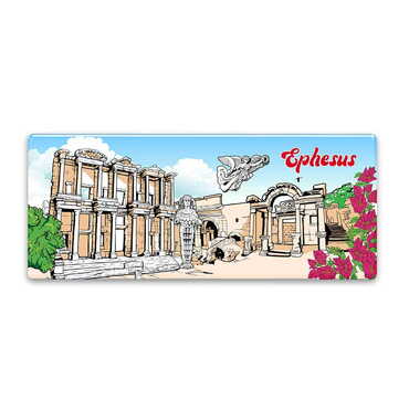 Myros - Museum Themed Epoxy Dome Panaromic Souvenir Fridge Magnet 120x50 cm