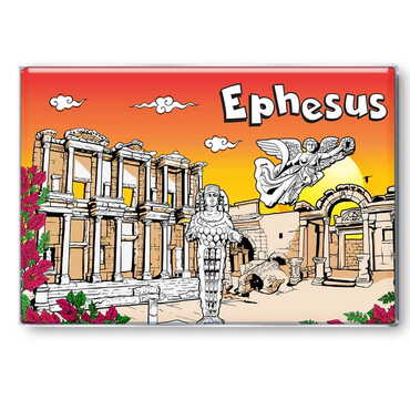 Myros - Museum Themed Epoxy Dome Rectangle Souvenir Fridge Magnet 80x55 cm