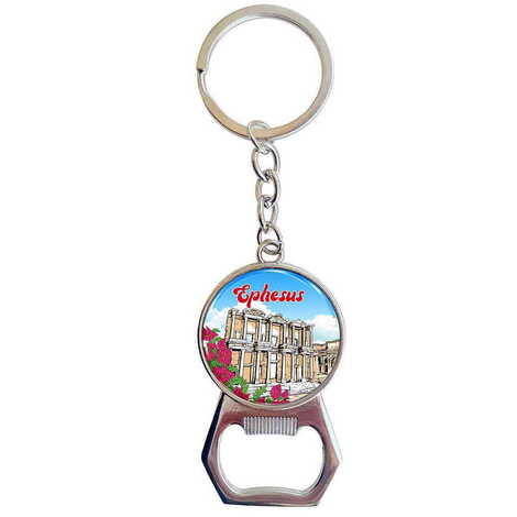 Museum Themed Metal Keychain With Opener 35x120 mm - 1